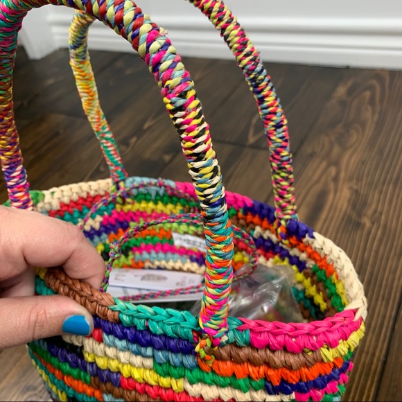 Sensi Studio Multicolor Woven Straw Baby Tote Bag - Picture 5 of 12